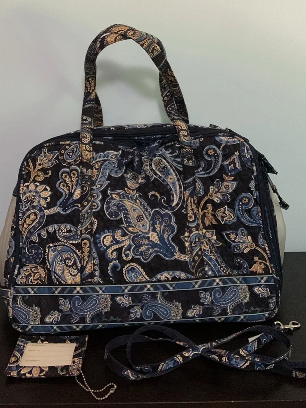 Vera Bradley Blue Paisley Pet Carrier Set